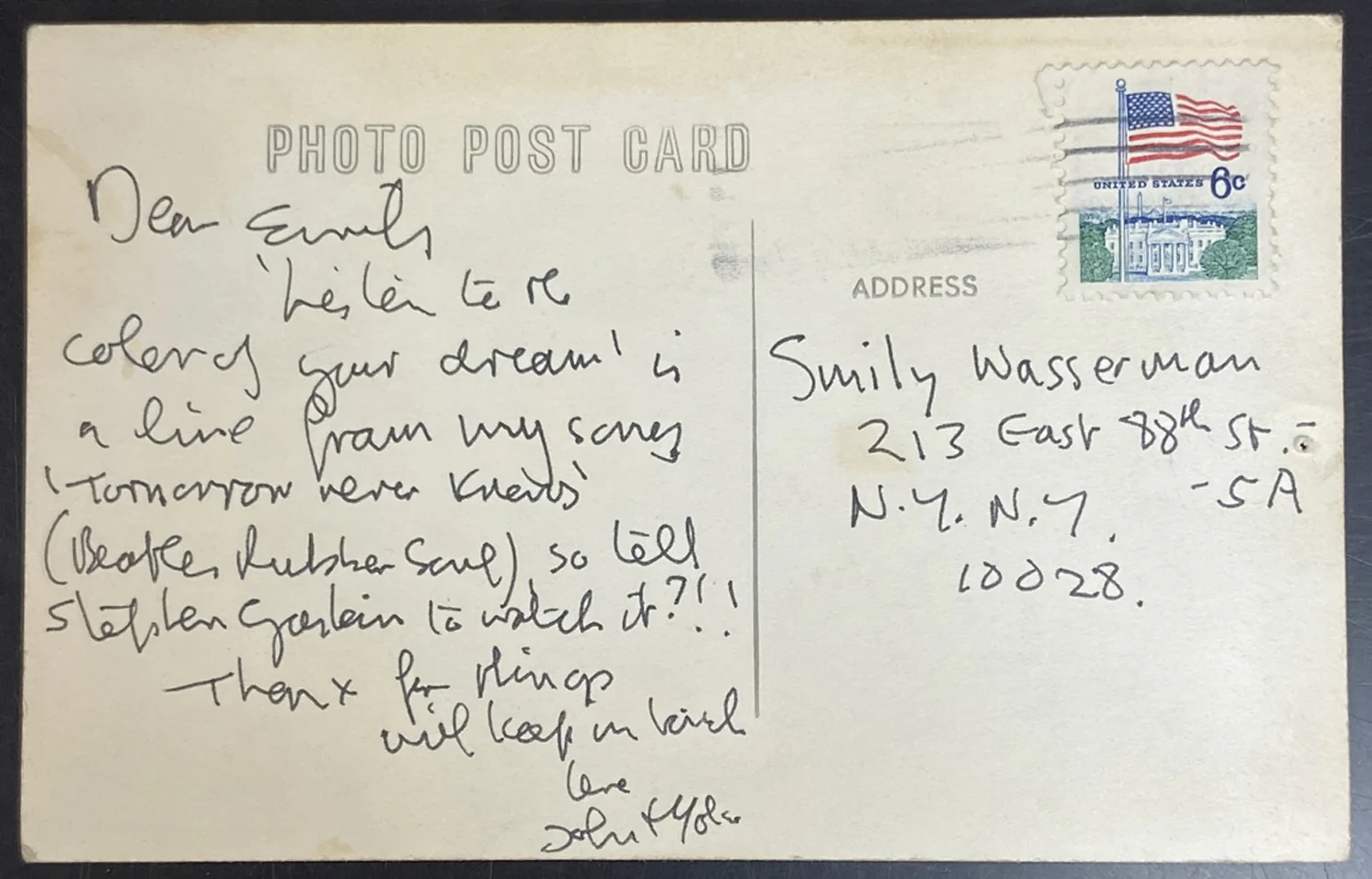 Handwritten Postcards To Emily Wasserman - Image 4