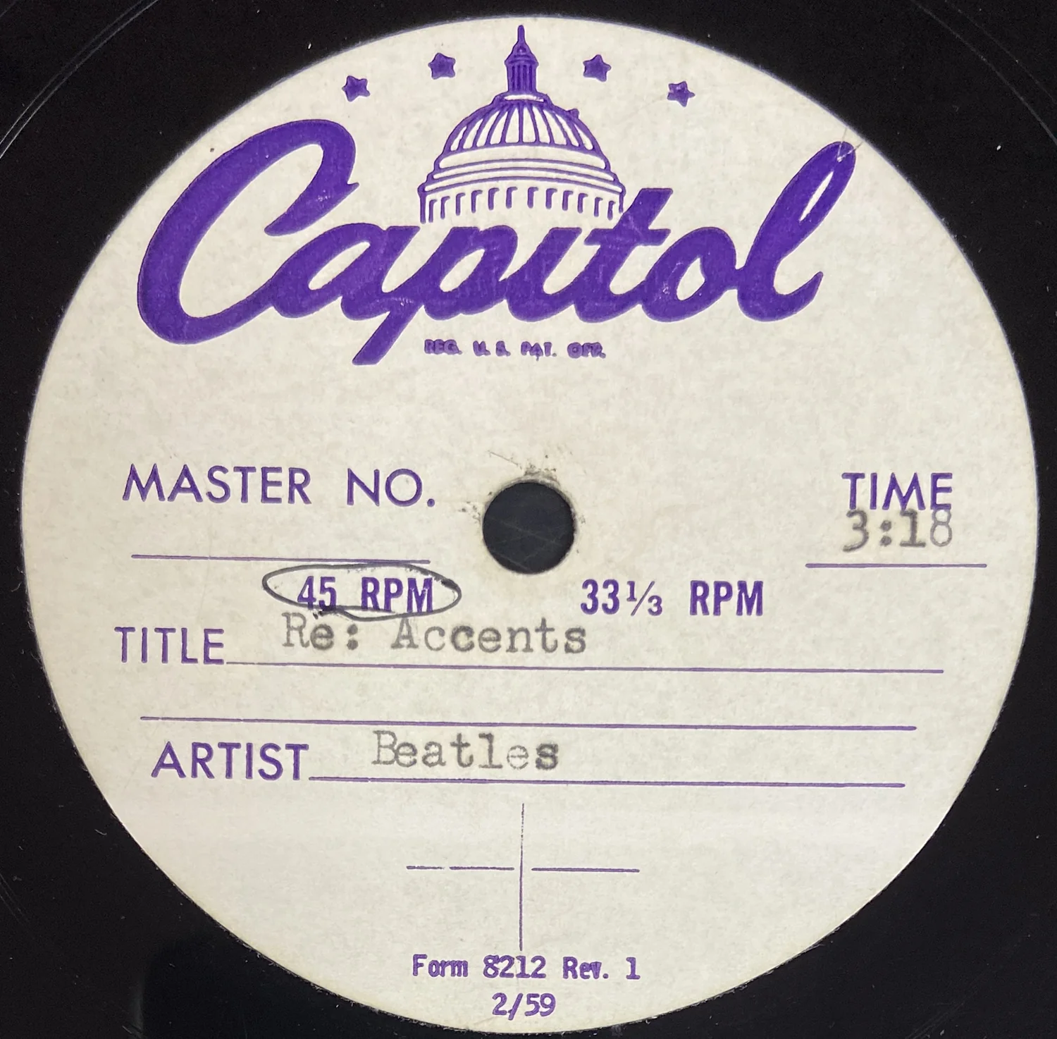 Set Of Two Unreleased Capitol Records Acetates for a Beatles Interview with Jack Wagner - Image 3