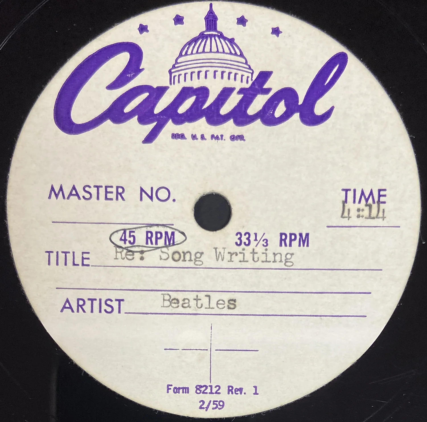 Set Of Two Unreleased Capitol Records Acetates for a Beatles Interview with Jack Wagner - Image 4